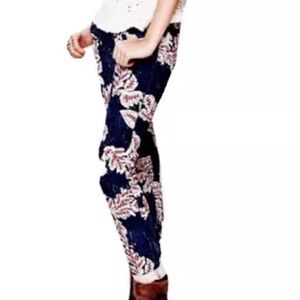Free People Mid-Rise Corduroy Floral Print Pants, Size 25